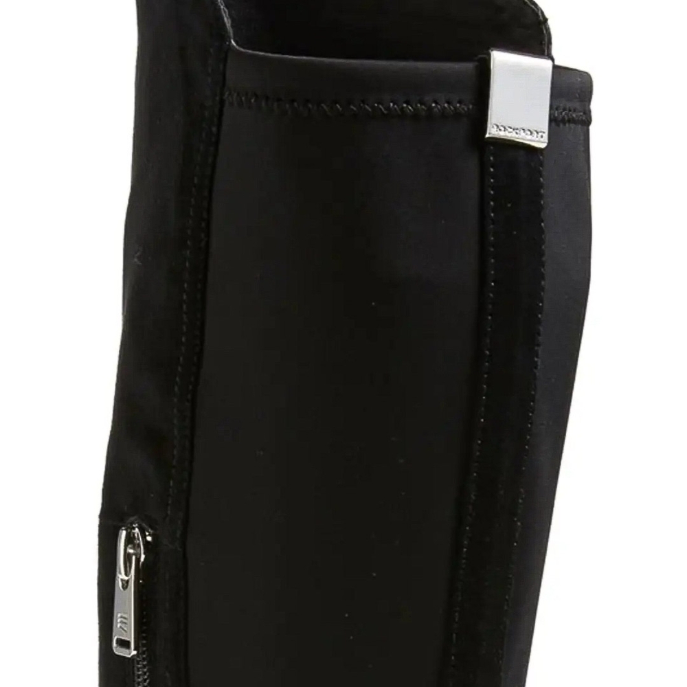 New Leather and Suede Women's Black Knee High Wedge Heeled Boot By Rockports - Picture 4 of 9